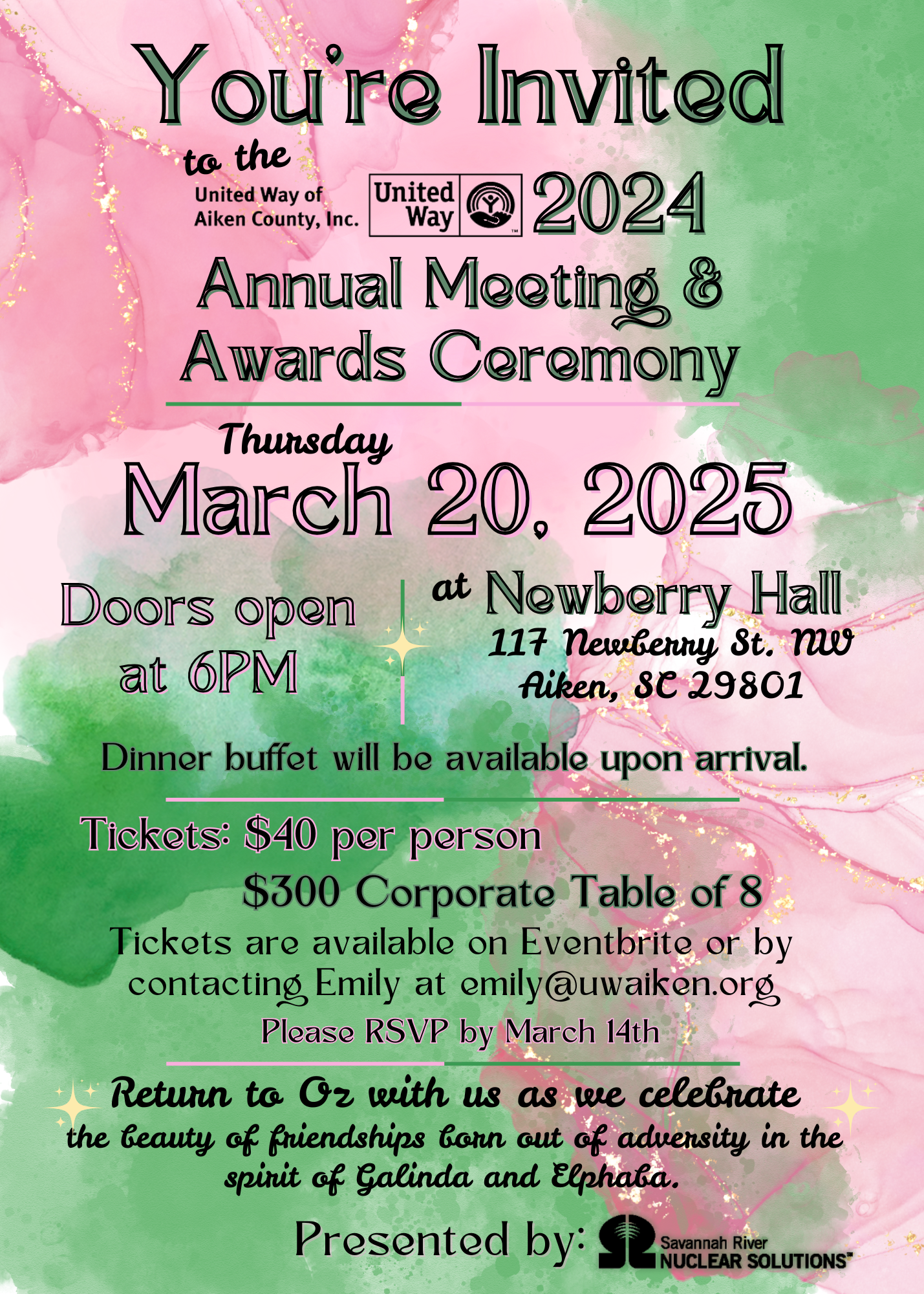 You're Invited to United Way of Aiken County's Annual Meeting