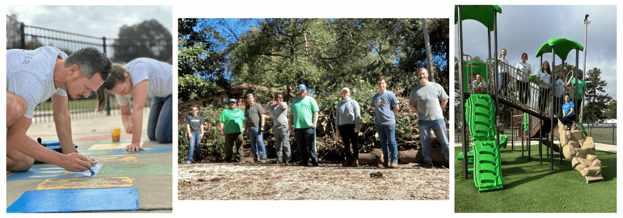 Collage of yps members working on volunteer projects
